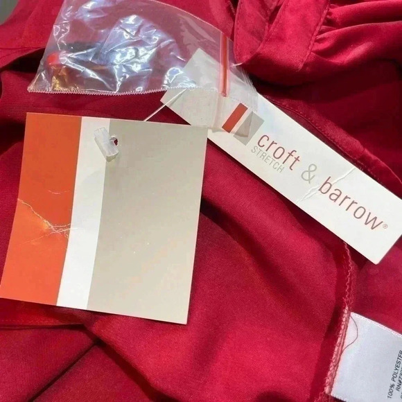 Beautiful Ruffled V-Neck Red Valentines Blouse with puffed 3/4 bell sleeve - Picture 4 of 6